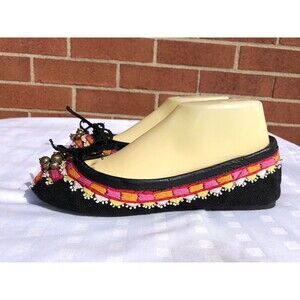 Antik Batik women  Ballet Flat black/multicolor Shoes Size 38 EU US 8
